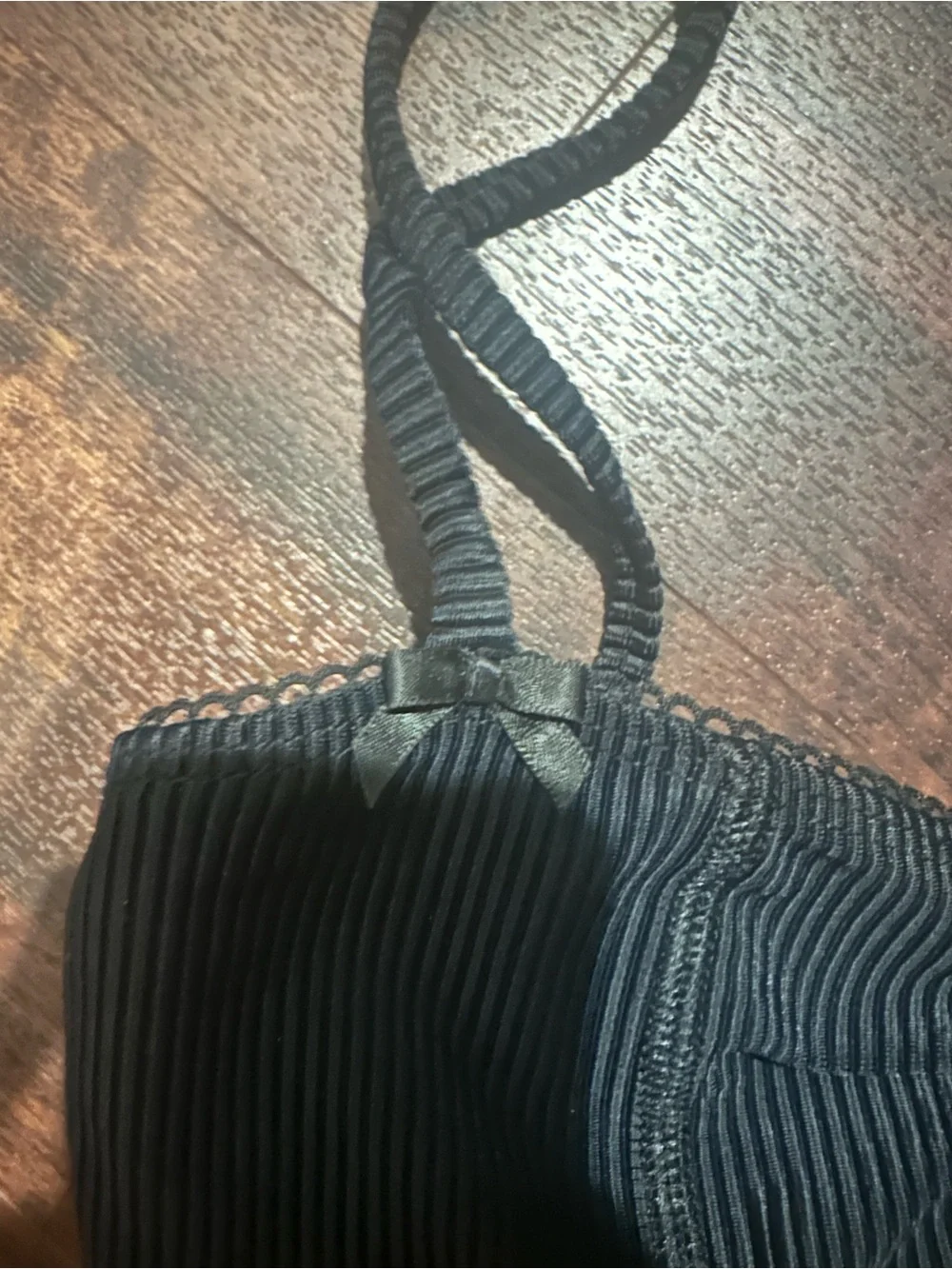 Frankie’s Bikinis black bathing suit top
